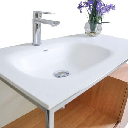 Tory Bathroom Vanity with Solid Surface Top Cabinet Set with Mirror Ancerre Designs