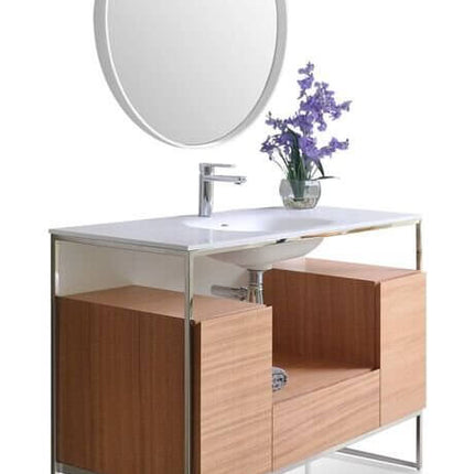 Tory Bathroom Vanity with Solid Surface Top Cabinet Set with Mirror Ancerre Designs