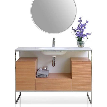Tory Bathroom Vanity with Solid Surface Top Cabinet Set with Mirror Ancerre Designs
