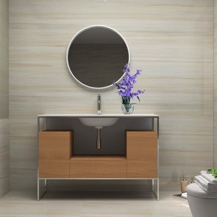 Tory Bathroom Vanity with Solid Surface Top Cabinet Set with Mirror Ancerre Designs