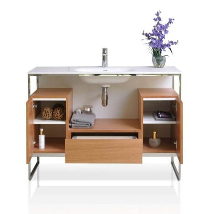 Tory Bathroom Vanity with Solid Surface Top Cabinet Set with Mirror Ancerre Designs
