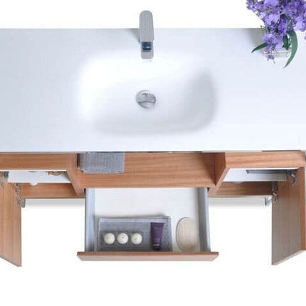 Tory Bathroom Vanity with Solid Surface Top Cabinet Set with Mirror Ancerre Designs