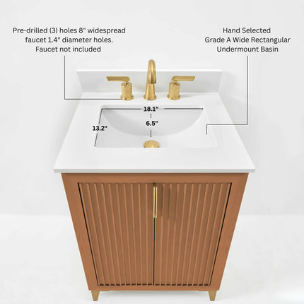Turlington Bathroom Vanity Collection in Sienna Finish - 24" to 84" Wide Options Ancerre Designs