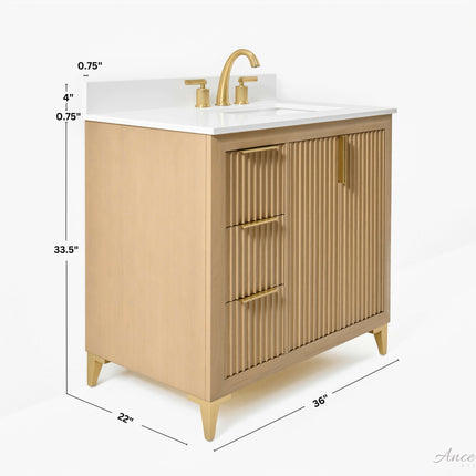 Turlington 36" Bath Vanity Set Ancerre Designs
