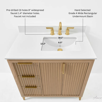 Turlington 36" Bath Vanity Set Ancerre Designs