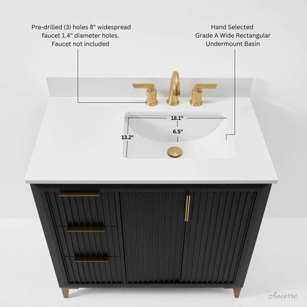 Turlington 36" Bath Vanity Set Ancerre Designs