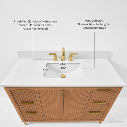 Turlington Bathroom Vanity Collection in Sienna Finish - 24" to 84" Wide Options Ancerre Designs