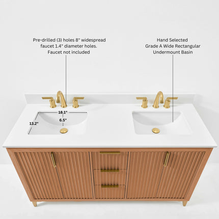 Turlington Bathroom Vanity Collection in Sienna Finish - 24" to 84" Wide Options Ancerre Designs