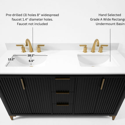 Turlington 60" Bath Vanity Set Ancerre Designs