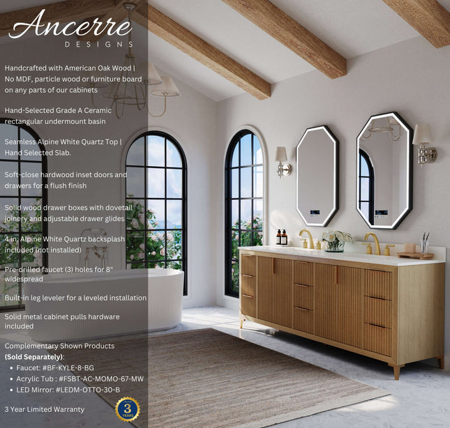 Turlington 84" Bath Vanity Set Ancerre Designs