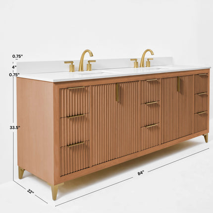 Turlington Bathroom Vanity Collection in Sienna Finish - 24" to 84" Wide Options Ancerre Designs