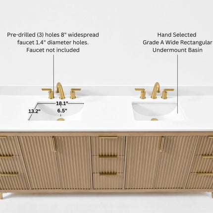 Turlington 84" Bath Vanity Set Ancerre Designs