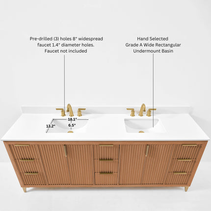 Turlington Bathroom Vanity Collection in Sienna Finish - 24" to 84" Wide Options Ancerre Designs