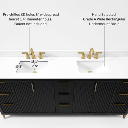 Turlington 84" Bath Vanity Set Ancerre Designs