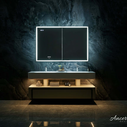 Pagani LED Mirror Cabinet with Defogger, Dimmer, Magnifier & USB outlet Ancerre Designs
