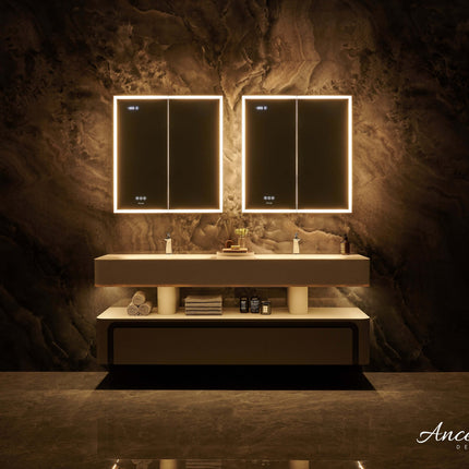 Pagani LED Mirror Cabinet with Defogger, Dimmer, Magnifier & USB outlet Ancerre Designs
