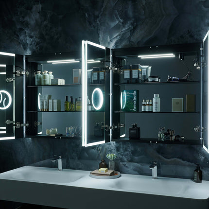 Pagani LED Mirror Cabinet with Defogger, Dimmer, Magnifier & USB outlet Ancerre Designs