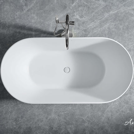 Cossue 61" Freestanding Acrylic Bathtub in White Ancerre Designs