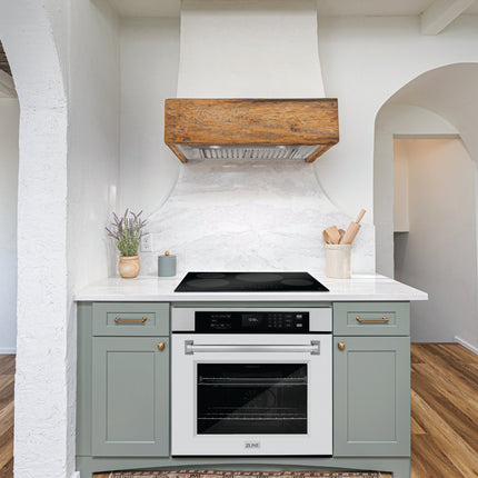ZLINE 30 in. Professional True Convection Single Wall Oven with Air Fry and Self Clean in Stainless Steel with White Matte Door (WAS-WM-30)