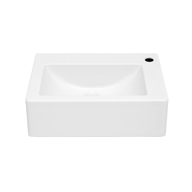 Whitehaus Isabella Collection Small Wall Mount Basin With A Single Faucet Hole On The Right And Center Drain - WH-1410 Whitehaus