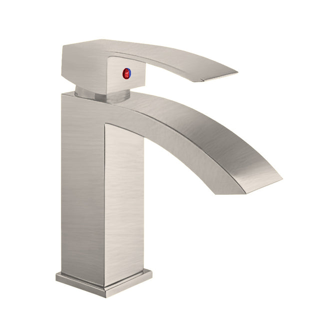Whitehaus Jem Collection Single Hole/Single Lever Lavatory Faucet With Pop-Up Waste - WH2010001-BN Whitehaus
