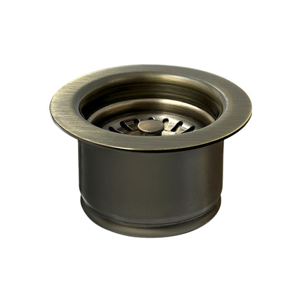 Whitehaus 3 1/2" Waste Disposer Trim With Matching Basket Strainer For Deep Fireclay Sinks - WH202-AB Whitehaus