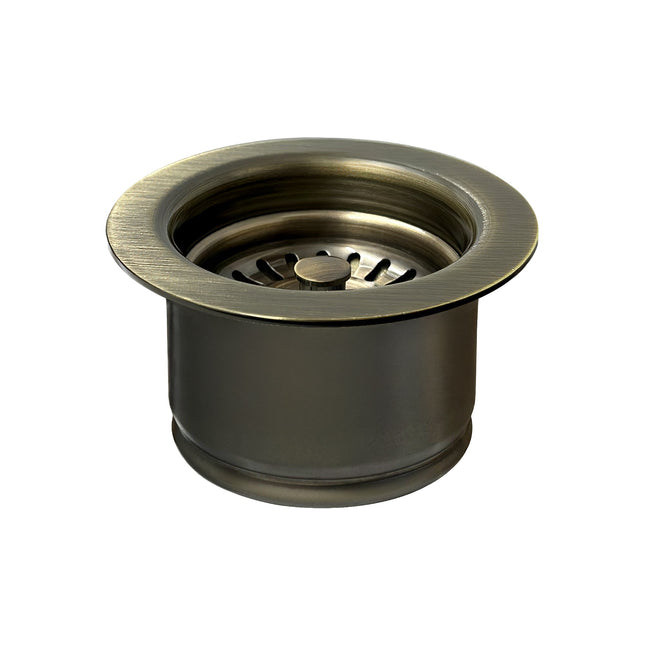 Whitehaus 3 1/2" Waste Disposer Trim With Matching Basket Strainer For Deep Fireclay Sinks - WH202-AB Whitehaus