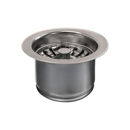 Whitehaus 3 1/2" Waste Disposer Trim With Matching Basket Strainer For Deep Fireclay Sinks - WH202-BN Whitehaus