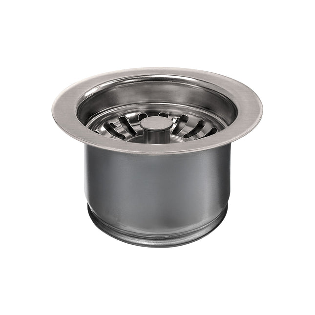 Whitehaus 3 1/2" Waste Disposer Trim With Matching Basket Strainer For Deep Fireclay Sinks - WH202-BN Whitehaus