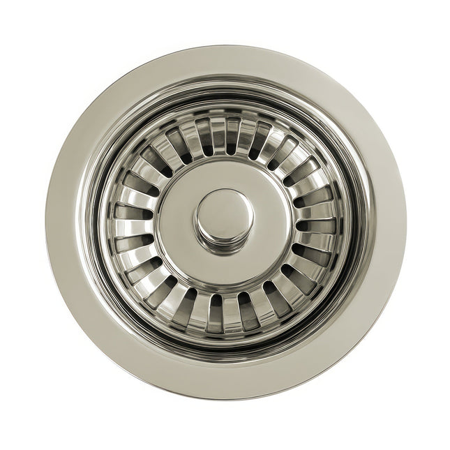 Whitehaus 3 1/2" Waste Disposer Trim With Matching Basket Strainer For Deep Fireclay Sinks - WH202-PN Whitehaus