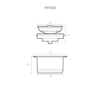 Whitehaus 3 1/2" Waste Disposer Trim With Matching Basket Strainer For Deep Fireclay Sinks - WH202-ORBH Whitehaus