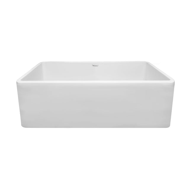 Whitehaus Farmhaus Fireclay Duet Series Reversible Sink With Smooth Front Apron - WH3018-WHITE White Haus