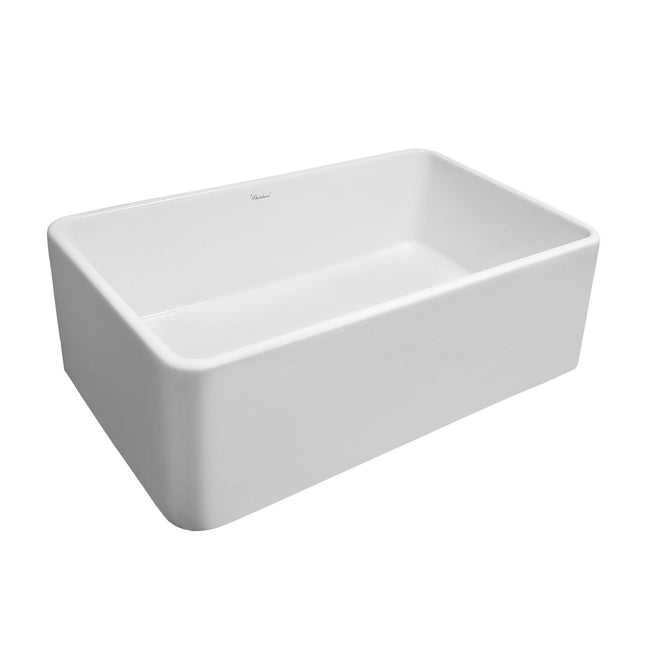 Whitehaus Farmhaus Fireclay Duet Series Reversible Sink With Smooth Front Apron - WH3018-WHITE White Haus