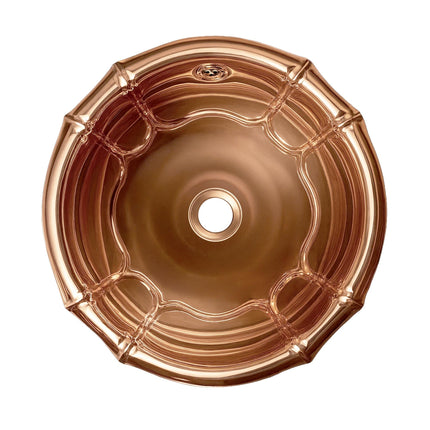 Whitehaus Decorative Round Fluted Design Drop-In Basin With Overflow And A 1 1/4" Center Drain - WH613CBL Whitehaus