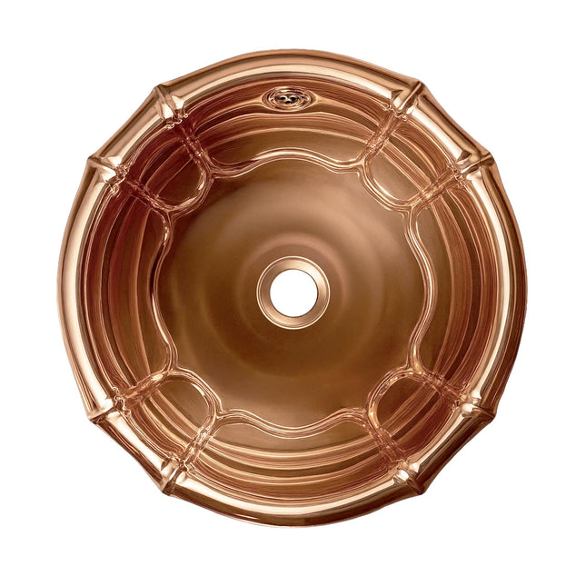 Whitehaus Decorative Round Fluted Design Drop-In Basin With Overflow And A 1 1/4" Center Drain - WH613CBL Whitehaus