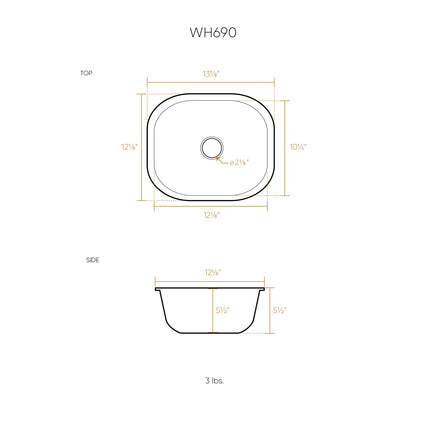 Whitehaus Rectangular Undermount Entertainment/Prep Sink With A Hammered Texture Surface - WH690CBB Whitehaus