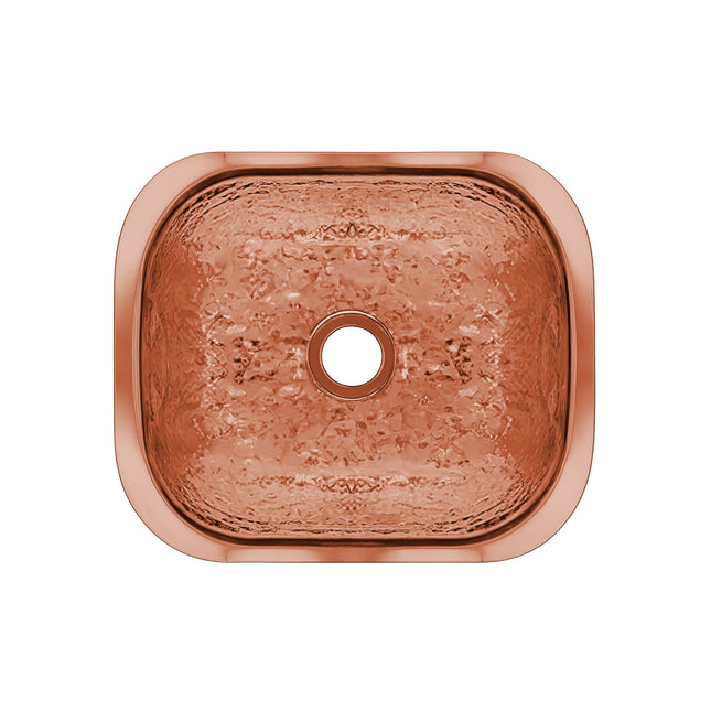 Whitehaus Rectangular Undermount Entertainment/Prep Sink With A Hammered Texture Surface - WH690CBB Whitehaus