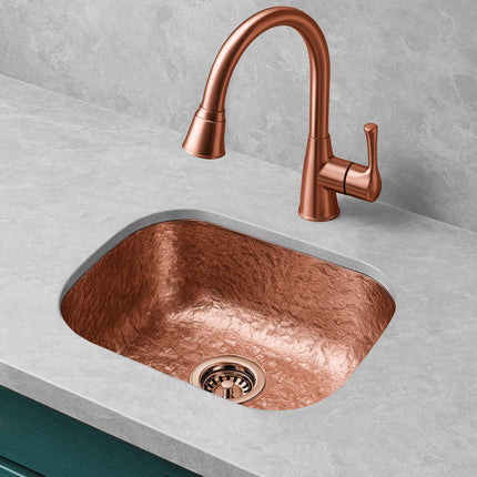 Whitehaus Rectangular Undermount Entertainment/Prep Sink With A Hammered Texture Surface - WH690CBB Whitehaus