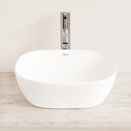 Whitehaus Isabella Plus Collection Square Above Mount Basin With Center Drain - WH71301 Whitehaus
