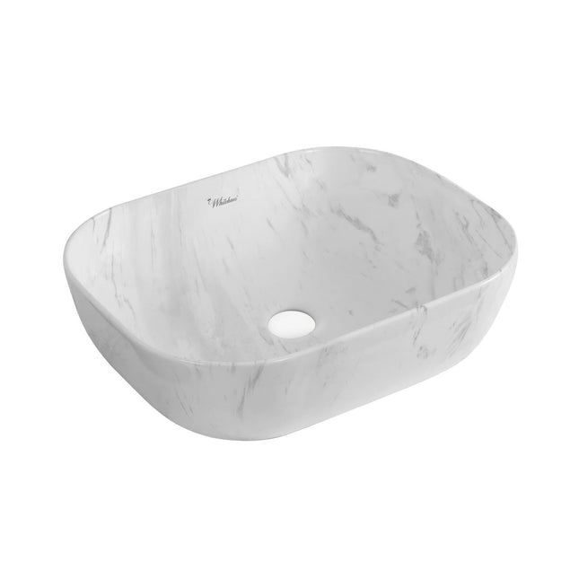Whitehaus Isabella Plus Collection Rectangular Above Mount Basin With Center Drain - WH71302-F12 Whitehaus