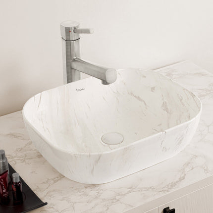 Whitehaus Isabella Plus Collection Rectangular Above Mount Basin With Center Drain - WH71302-F12 Whitehaus