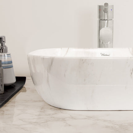 Whitehaus Isabella Plus Collection Rectangular Above Mount Basin With Center Drain - WH71302-F12 Whitehaus