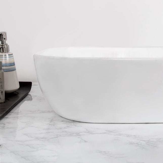 Whitehaus Isabella Plus Collection Rectangular Above Mount Basin With Center Drain - WH71302 Whitehaus