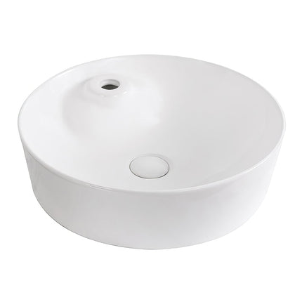 Whitehaus Isabella Plus Collection Round Above Mount Basin With Single Faucet Hole And Center Drain - WH71306 Whitehaus