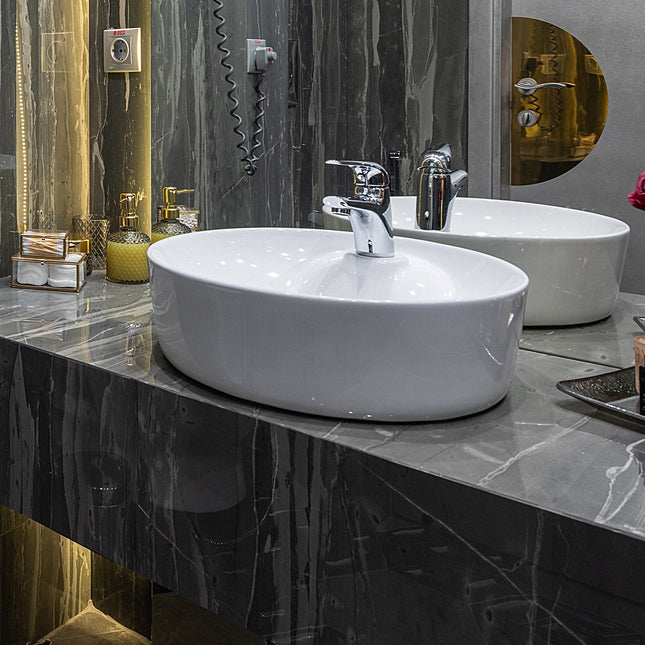Whitehaus Isabella Plus Collection Round Above Mount Basin With Single Faucet Hole And Center Drain - WH71306 Whitehaus