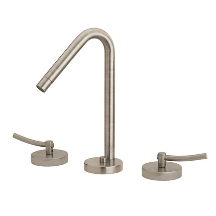 Whitehaus Metrohaus Lavatory Widespread Faucet With 45-Degree Swivel Spout, Pop-Up Waste And Lever Handles - WH81214-BN Whitehaus