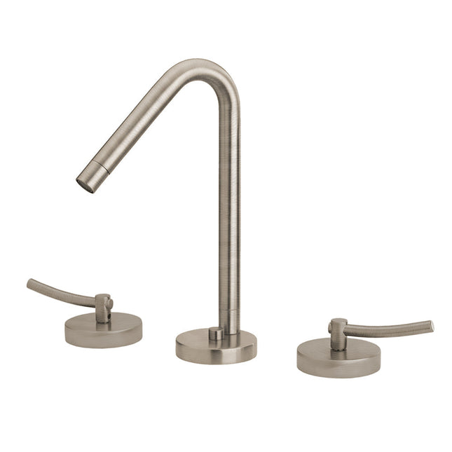 Whitehaus Metrohaus Lavatory Widespread Faucet With 45-Degree Swivel Spout, Pop-Up Waste And Lever Handles - WH81214-BN Whitehaus