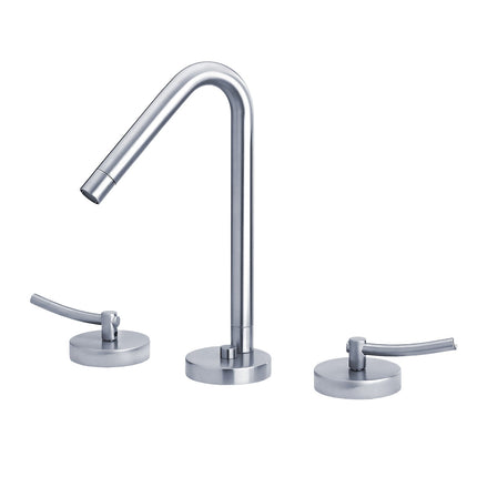 Whitehaus Metrohaus Lavatory Widespread Faucet With 45-Degree Swivel Spout, Pop-Up Waste And Lever Handles - WH81214-C Whitehaus