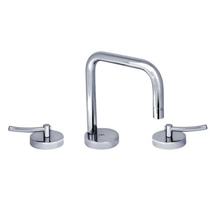 Whitehaus Metrohaus Lavatory Widespread Faucet With Swivel Spout And Pop-Up Waste With Cross Handles - WH83214-C Whitehaus