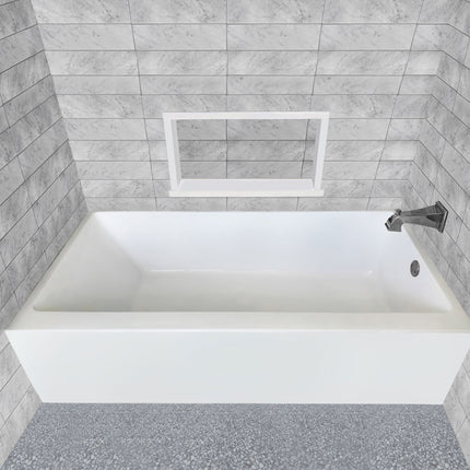 Whitehaus Alcove Soaking Bathtub With Drain Hole Options - WHAB6030-R-WH Whitehaus